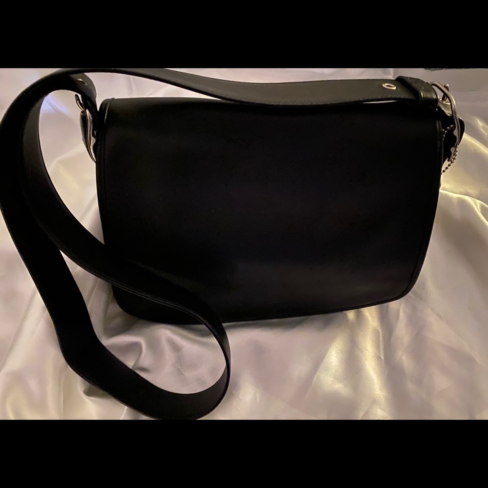 COACH Saddle Legacy Flap Leather Shoulder Bag